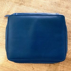 Pottery Barn McKenna Leather Jewelry Case Navy
